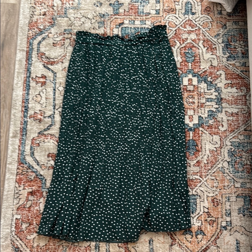 Green Polka Dot Midi Skirt